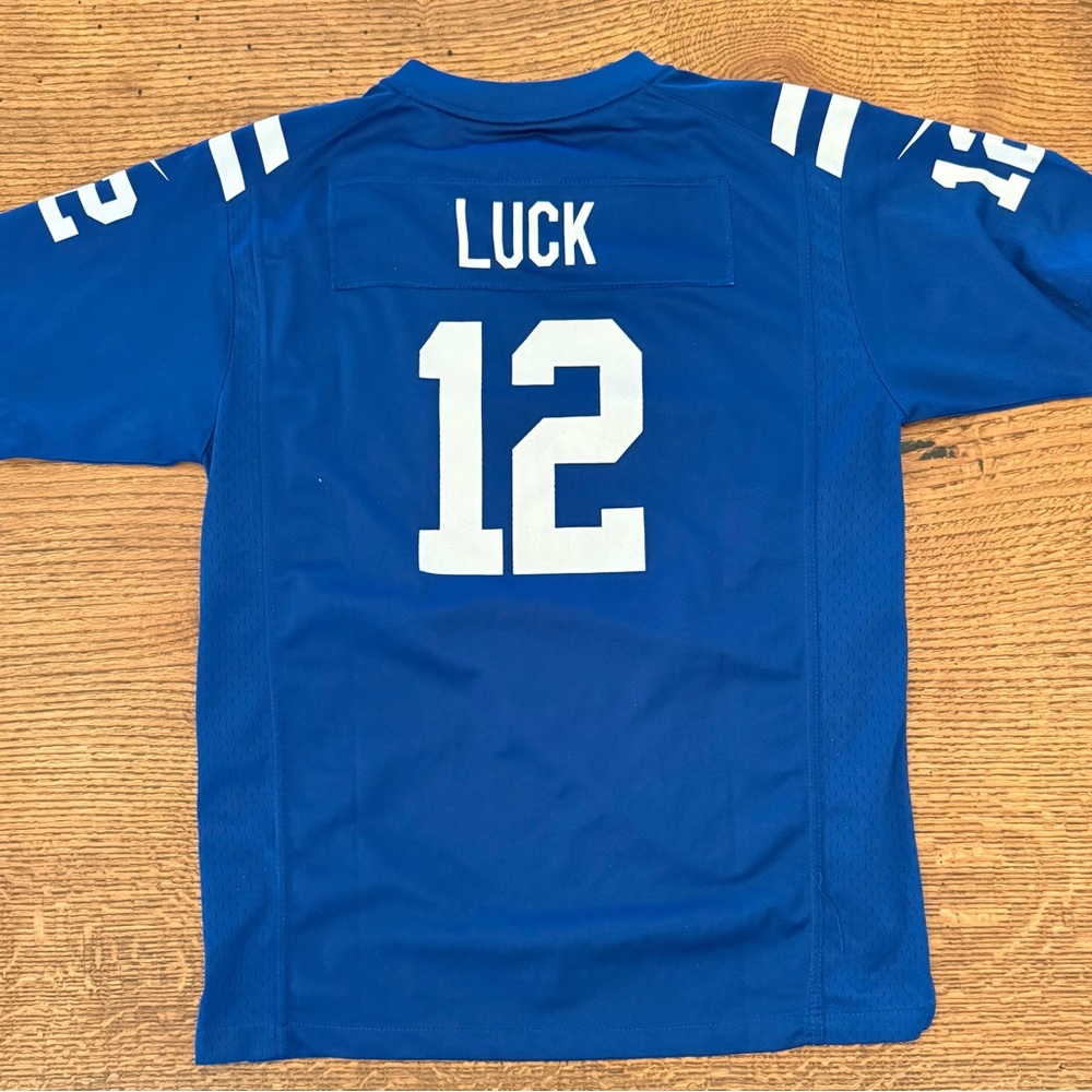 Andrew Luck Indianapolis Colts Blue NFL Jersey with White Number 12 Y XL